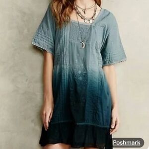 Anthropologie Holding Horses Embroidered Ombre Dress